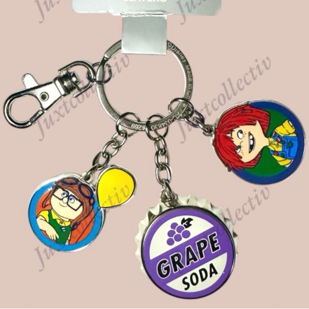 NWT Disney Parks Pixar Up Grape Soda Keychain